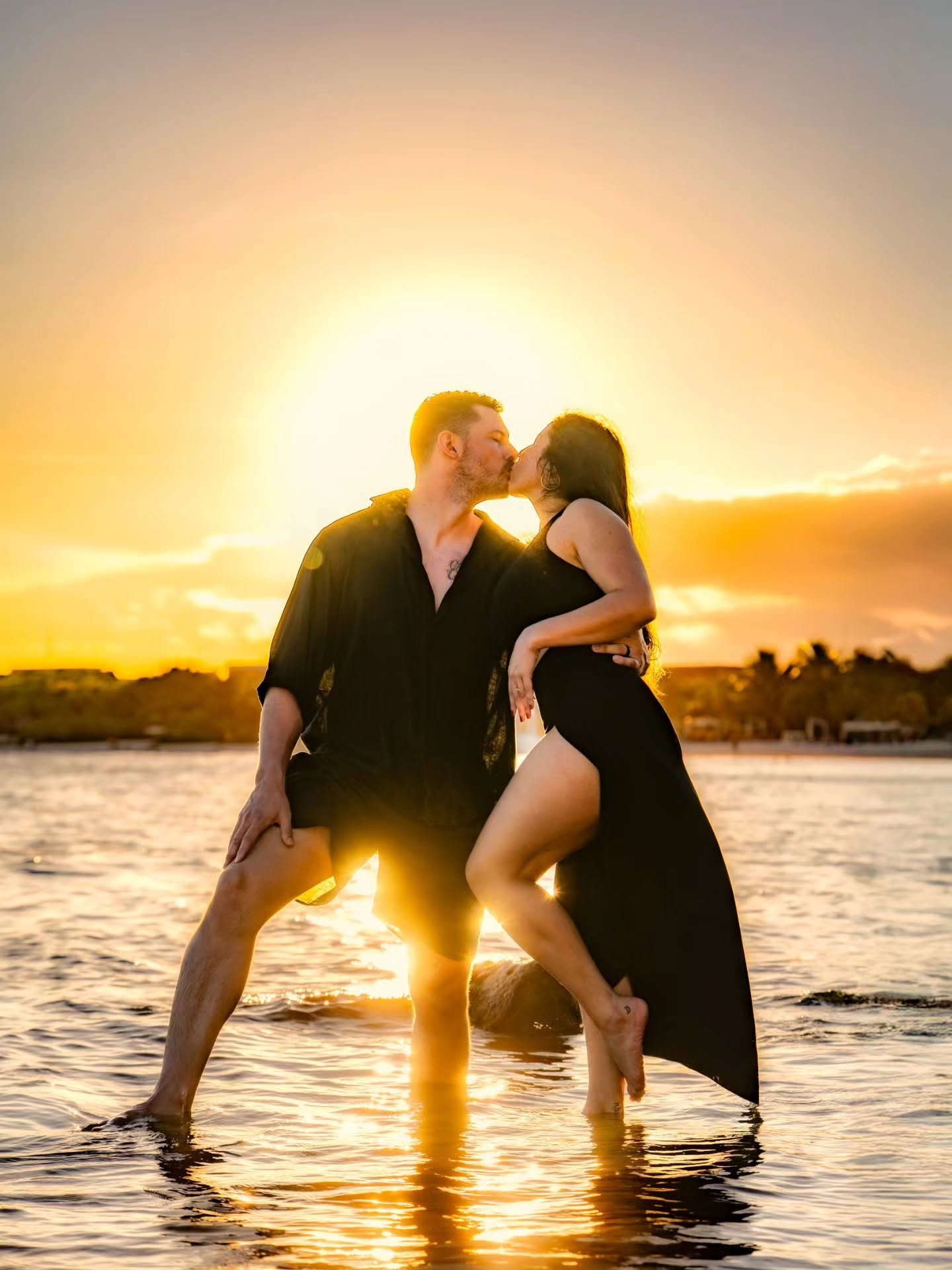 Contre-jour coucher de soleil romantique à Tulum